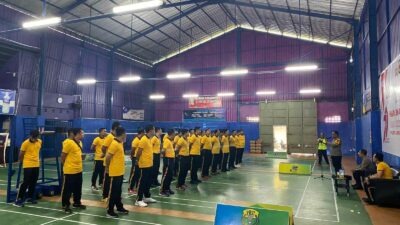 Turnamen Bulutangkis Satker Polres Lombok Barat Meriahkan Hari Bhayangkara ke-79