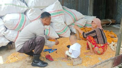 Bhabinkamtibmas Lombok Barat Dukung Distribusi Jagung ke Bulog